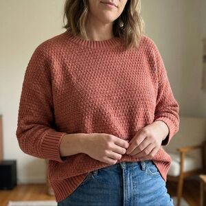 Old Navy Women's Cozy Muted Terracotta Waffle-Knit Tunic Sweater Size Large